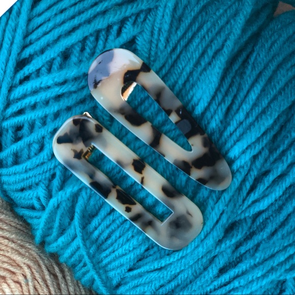 Tortoiseshell hair barrettes set if 2 - Picture 1 of 7